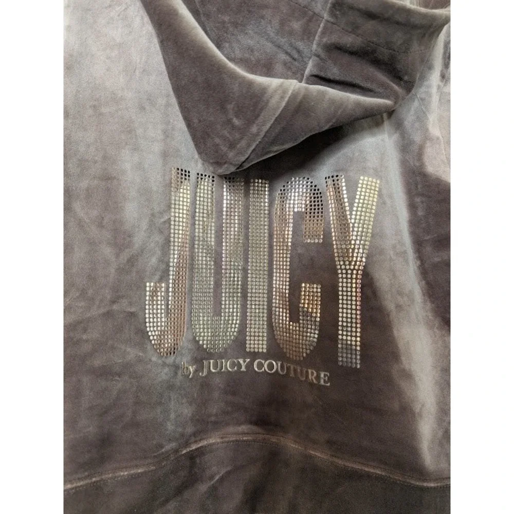 Juicy Couture Velour Zip Hoodie Jacket XL Brown Velvet‎ Full Zip Y2K Preppy